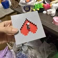 1pc Standard Size Creative Decorative PLA Light Switch Cover, Minimalist Contrast Gray & Red Grid Pixel Heart Hollow Design, Scratch-Resistant Wall Switch Protector, Suitable For Home Bedroom Living Room, Valentine's Day Housewarming Gift - A - View 4
