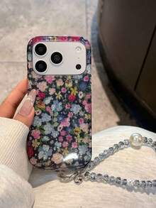 Casing Ponsel Motif Bunga Berkilau Vintage Musim Semi Layar Penuh Kompatibel dengan Apple 17 Pro Max, 14, 17 Pro, 15, 16 Pro Max, Pelindung Anti Jatuh Cakupan Penuh untuk Wanita - Hitam - View 4