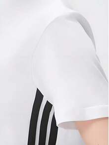 Adidas ESSENTIALS三條紋夏女子短袖T卹 - 白色 - 查看 5