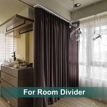 1 Set - Flexible Bendable Ceiling Curtain Track, 6.6ft/9.8ft/13.1ft/16.4ft Install Track With Curtain Track System, Room Divider, Curtain Rod, RV Ceiling Track For Curtains, White - White - View 10