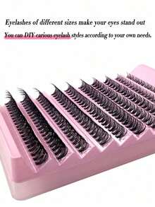 Miss Wink 80/140/200pcs 40D Soft Curly False Eyelashes, 8-16mm Mixed Length, 4/7/10 Rows, 0.07mm Diameter, Lightweight 3D Effect, Create Natural To Bold Makeup Look, Suitable For Daily Wear Or Special Occasions - D - View 5