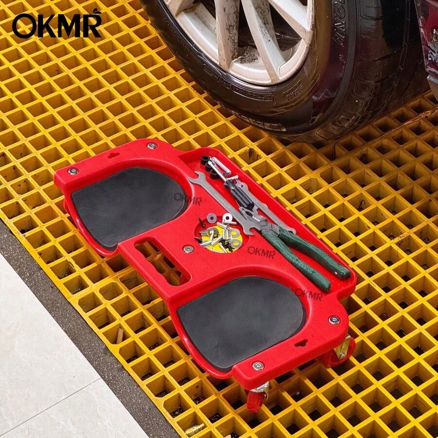 Rolling Knee Crawling Mat With ABS High-Impact Frame, 5 Swivel Casters, And Strong Magnetic Tool Tray Holder - B - View 1