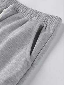 2pcs Men's Loose Wide Leg Sweatpants, Solid Color Versatile Drawstring Straight Leg Casual Sports Pants, Daily Commute Versatile Style - Multicolor - View 9