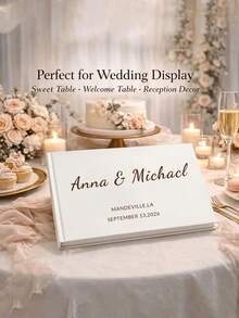 Custom Linen Wedding Guest Book, Personalized Hardcover Photo Album, Wedding Keepsake & Anniversary Photo Album, Unique Anniversary Gift, Guest Book - Multicolor - View 27