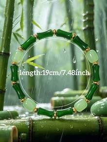 YAUKIA 1pc Bohemian Women'S Bamboo Beaded Luck Bracelet , Emotional Healing,Relieves Anxiety,Daily Wear Four Seasons Accessory, Autumn Winter Jewelry Gifts - Multicolor - View 8