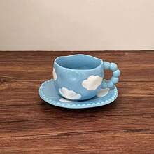 Creative Coffee Cup & Saucer Set, Highly Attractive Handmade Ceramic Water Cup, Hand-Painted Fresh Style Afternoon Tea Cup, Mug - Multiple Selection - View 16