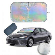 ️Foldable 210T Reflective Car Windshield Sun Shade UV‑Block Sun Visor Keep Vehicle Cool Universal Fit For Car SUV Truck Summer Accessory - Multiple Styles - View 10