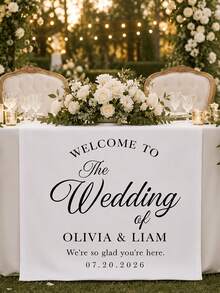 Custom Wedding Table Runner With Couple Names, Personalized Head Table Decor For Wedding Reception Party, Custom Table Banner Gift For Bride Newlyweds - Multicolor - View 2