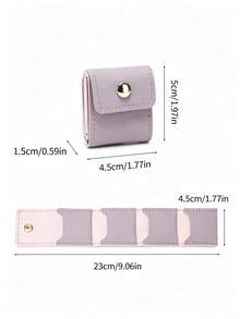 Women's Portable Foldable Jewelry Roll Coin Purse, Mini Snap Jewelry Organizer Bag With 4 Compartments, Travel Earring Necklace Storage Bag/Coin Wallet, 5 Multi-Color Options For Daily Commute, Business, Vacation, Suitable For Necklaces, Rings, Ideal For Anniversary, Gift Bag, Christmas Gift - Multicolor - View 4