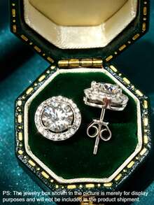 KAHOOT Women's Fashion Elegant Exquisite Rhinestone Earrings - Silver - View 5