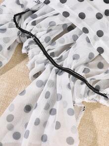 2/1pc French Vintage Polka Dot Mesh Triangle Headscarf, Lightweight Breathable Semi-Elastic Hair Wrap For Women, Suitable For City Street Photography, Vacation Travel, Atmospheric Hair Accessory - Multicolor - View 7