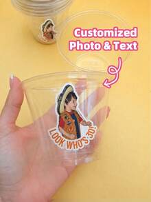 Custom Face Stickers Party Favors - Personalized Cup And Cookie Sticker Labels - Waterproof Vinyl Decals - Multicolor - View 8