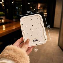 Polka Dot Folding Mirror, Minimalist Anti-Drop Handheld Portable Makeup Mirror, Compact Office Desktop Vanity Mirror - Multicolor - View 11