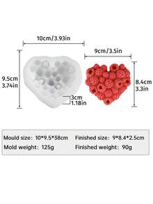 Large Raspberry Heart-Shaped Silicone Mold - Professional Baking And Craft Mold, High-Quality Material, Suitable For Chocolate, Plaster, DIY Wedding, Birthday, Valentine's Day Decoration - Easy Release, Natural Texture, High-Quality Material, Can Be Used For Thanksgiving, Christmas And Other Holidays - White - View 9