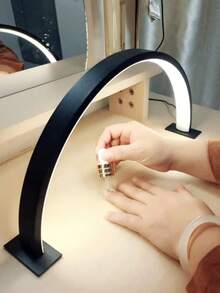 Small Crescent-Shaped Desktop LED Nail Lamp With Button Switch, USB Powered, 3-Color Adjustable Light, Suitable For Personal Nail Care, Vanity, Crafts, Desk, Bedside Table, Graduation Birthday Holiday Gift, Desktop Accessory, Home Decor, Accessory - Multi-color - View 14
