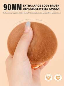 docolor Adorable Body Brush / Powder Brush / Tanning Brush, Creates A Flawless Finish For Effortless Application, Professional Body Tanning Tool That Ensures Even Application, Suitable For Liquid, Cream, And Powder Cosmetics. Seamless Blending Brush - Gold - View 3