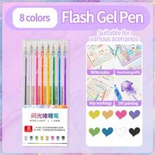 8-48 Colors Glitter Gel Pens, Glowing, Shiny, Fluorescent, Silver, Shimmering, Color-Changing Pigment, Professional Pearl Glitter Fluorescent Markers, Suitable For Handmade Crafts, Note-Taking, Back To School Essentials - Multicolor - View 15