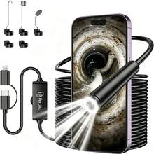 Endoscope Inspection Camera,Borescope Camera, 5m/10m Semi-Rigid Snake Endoscope For Car Engine Drain Pipe Air Conditioner Mechanical Internal Inspection - ±0.1 pH - View 1