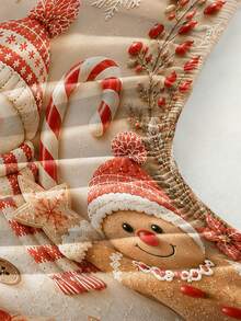 3pcs Christmas Cartoon Santa Claus Snowman Reindeer Print Bedding Set, (1PC Fitted Sheet + 2pcs Pillowcases, Pillow Inserts Not Included,) Polyester Digital Print, Cute Snowman Santa Claus Reindeer Penguin Theme Bedroom Decor, Machine Washable, Bedroom Holiday Home Textiles - Multi-color 1 - View 9