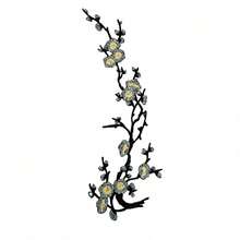 1pc Elegant Oriental Plum Blossom Embroidered Patch, Heat-Activated Iron-On Floral Applique, Suitable For Cheongsam, Hanfu - Multicolor - View 13