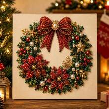 1pc/Christmas Pearl Painting DIY Kit Santa Claus & Reindeer Diamond Painting Handmade Home Decor - Multicolor - View 6