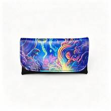 1PC Dark Dream Mushroom Storage Bag, PU Leather With Compartments, Portable, 5 Color Options, Neon Glowing Mushroom, Multi-Slot With Zipper, Portable Smoking Accessories Organizer - 1PC - View 16