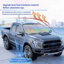 ️Foldable 210T Reflective Car Windshield Sun Shade UV‑Block Sun Visor Keep Vehicle Cool Universal Fit For Car SUV Truck Summer Accessory - Multiple Styles - View 4