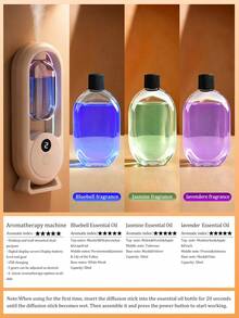 1pc White Aromatherapy Diffuser, USB Home Automatic Aromatherapy Diffuser, Rechargeable, With 7-Color LED Night Light, Blue Bell Series Essential Oil, 8 Fragrances To Choose From, Suitable For Large Spaces At Home, Bedroom, Living Room, Office, Bathroom, Pet Room, Hotel, Car. - Mist - View 15