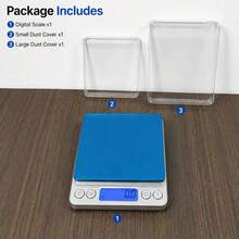 Báscula electrónica de cocina y café de acero inoxidable 3000g/0.1g - Plateado - Ver 10