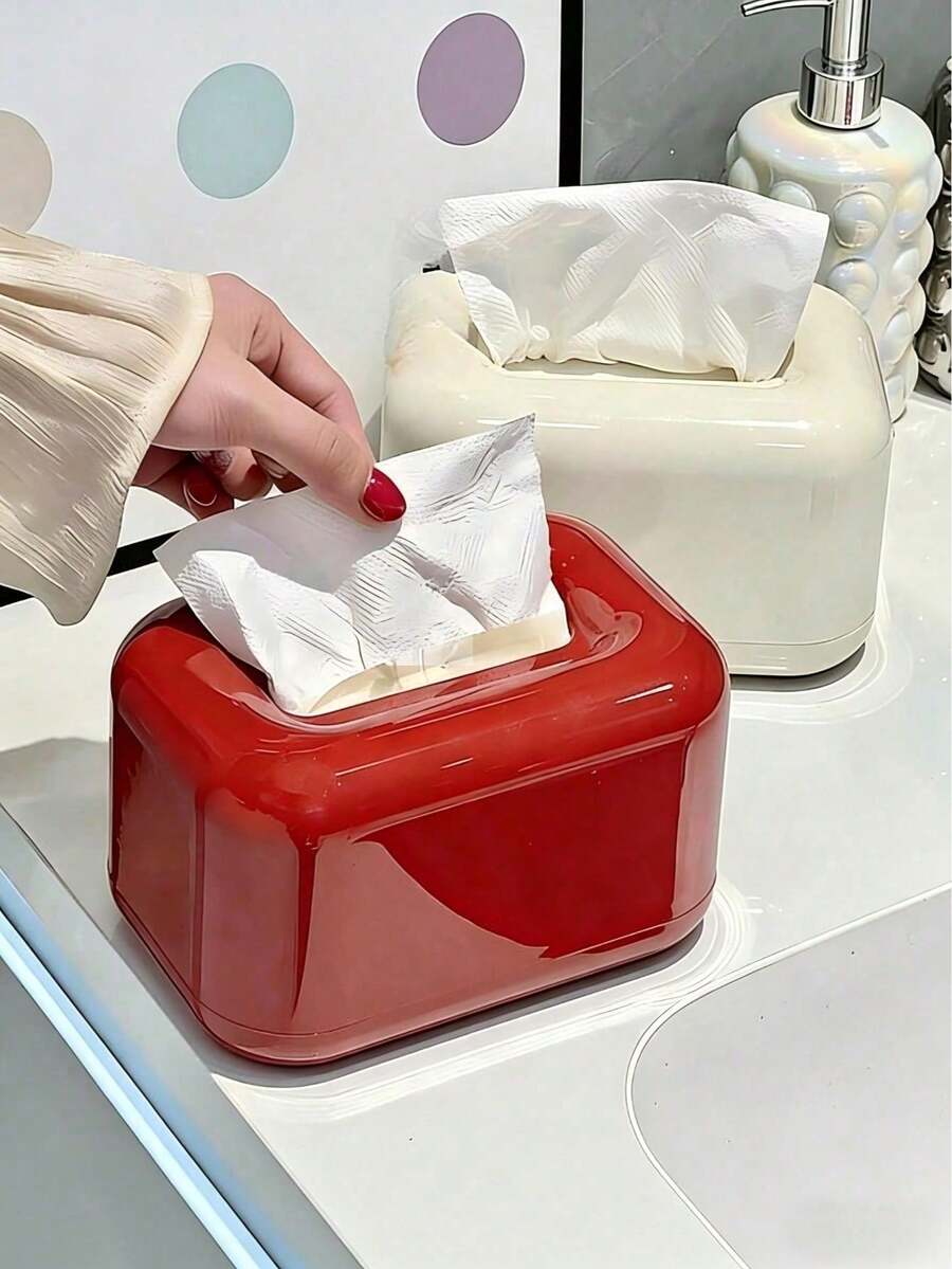 Penutup Kotak Tisu Keramik Putih Krem Minimalis - Dekorasi Rumah Elegan, Cocok untuk Ruang Tamu, Meja Makan, dan Meja Kopi. - MultiWarna - View 1