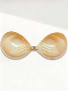 1 Piece Adhesive 3cm Thick Push-Up Bra, Backless Strapless Invisible Bra, Reusable Breast Enhancement Bra - Apricot - View 8