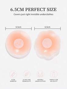 2/12pcs Invisible Silicone Adhesive Nipple Covers, Thin Adhesive Nipple Covers Suitable For Various Occasions, Summer Essential - Multi-color - View 2