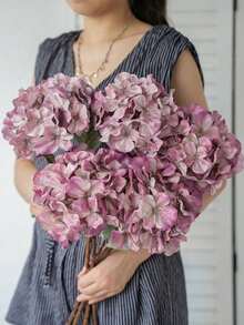1pc Artificial Hydrangea High-End Fake Flower Silk Flower Decoration For Living Room, Wedding, Dining Table Arrangement - Multicolor - View 1