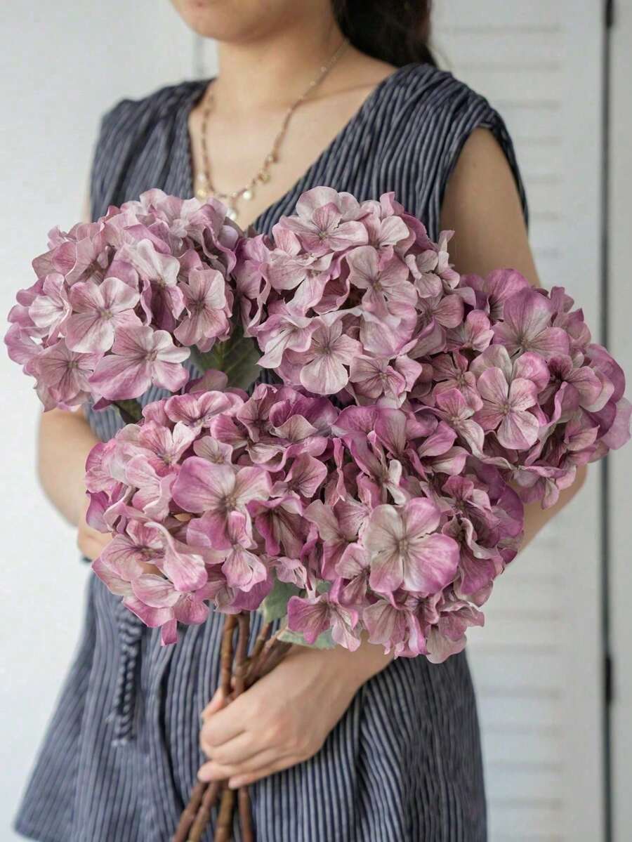 1pc Artificial Hydrangea High-End Fake Flower Silk Flower Decoration For Living Room, Wedding, Dining Table Arrangement - Multicolor - View 1