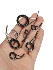 Goture 7pcs Stainless Steel Fishing Rod Guide Repair Kit DIY Spinning Rod Accessories - Black - View 3