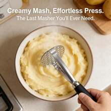 Stainless Steel Potato Masher With Soft Handle, Kitchen Press For Potatoes, Vegetables, Fruits And Jam - Silver - View 4