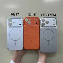 Casing Ponsel Magnetik dengan Desain Jendela Besar, Kompatibel dengan iPhone 18 Pro 18 Pro Max, Dilengkapi Pelindung Lensa, Bingkai Lensa Persegi Panjang, Casing Keras Berlapis Elektroplating, Kompatibel dengan iPhone 17 Pro Max 16 Pro Max 15 14 13 12 11 - Merah ceri - View 10