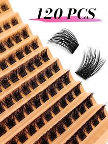 120pcs Reusable And Curlable Natural Eyelash Clusters, DIY Eyelash Extensions, Soft And Comfortable False Eyelashes. - D - View 5