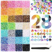 28-Grid Mixed Color Resin Rhinestone Set, Suitable For DIY Phone Case, Hat Rhinestone Decoration, Handmade Crafts And Other Rhinestone DIY Decoration Scenes - 28 Slots - View 6