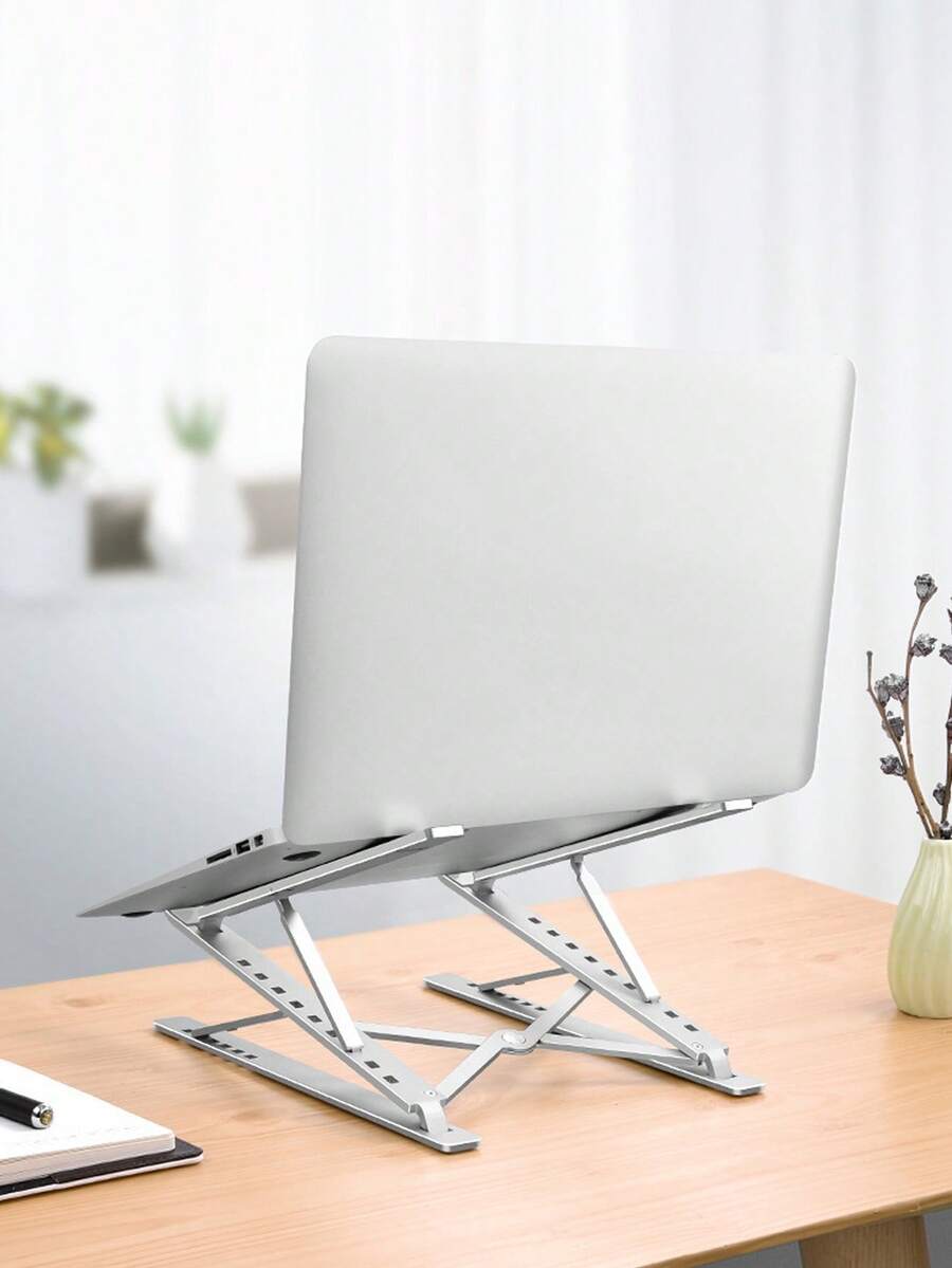 N8 N3 Aluminum Alloy Adjustable Portable Laptop Stand, More Stable Heat Dissipation Foldable Laptop Stand, Aluminum Alloy Computer Stand, Laptop Dual-Layer Stand, N8 Foldable Portable Business Height Adjustable Heat Dissipation Base, Stable Support, Strong Load-Bearing Structure, Dual Triangle Design, Stable Center Of Gravity Without Wobbling