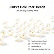 High Brightness Faux Pearl DIY Handmade Jewelry Accessories With Perforated Beads 4-8mm Mixed Loose Bead Material Round Beads. - SET - View 11