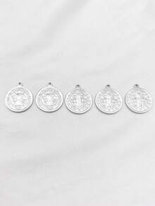 5pcs Stainless Steel 18K Gold Plated Color-Preserving Religious Small Pendant DIY Jewelry Charm Necklace Pendant Accessories - Multicolor - View 6