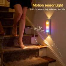 Đèn LED cảm biến chuyển động cầu thang, đèn tủ, đèn dải dài cảm biến cơ thể người thông minh, đèn hít nam châm trang trí không gian bếp tủ quần áo phòng ngủ, đổi màu RGB 7 màu, đèn trang trí tường - RGB - Xem 2