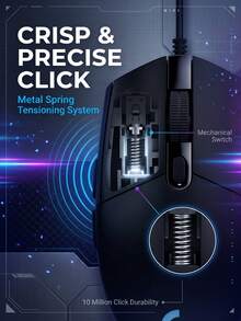 Logitech Mouse Gaming Berkabel G102, Desain Mekanik Ringan, Efek Pencahayaan RGB, Portabel, Desain Klasik, Genggaman Nyaman, Cocok untuk Tangan Ukuran Kecil hingga Sedang - View 3
