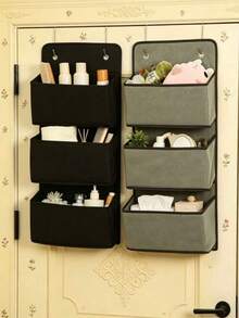 1pc 3-Tier M Size Hanging Storage Bag, Multiple Sizes Available, Includes Metal Hook, Foldable, Suitable For Dorm Bedside Hanging Storage, Used For Storing Underwear And Toys - Multicolor - View 5