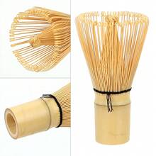 1pc Japanese Ceremony Bamboo Chasen 100 Matcha Green Tea Powder Whisk Tea Brush Kitchen Accessories Tea Tool - Light Yellow - View 4
