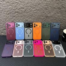 Casing Ponsel Magnetik Matte Perlindungan 360°, Kompatibel dengan iPhone 18 Pro 18 Pro Max, dengan Pelindung Lensa, Casing Pelindung Silikon Seluruh Tepi, Kompatibel dengan 17 Pro Max 16 Pro Max 16e 17e 15 14 Plus 13 12 Mini 11 - Merah ceri - View 10
