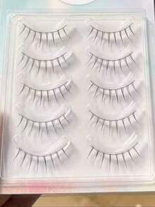 Girl Group Eyelash Fairy Korean Style Single Piece Full Strip False Eyelashes, Black Stem, Matching Eyeliner, Fine And Defined Strands, Clear Upper Lashes - Multicolor - View 8