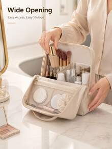 Portable Travel Makeup Bag, Makeup Storage Bag, Makeup Bag With Brush Slots, Zipper Closure, Toiletry Bag, Storage Bag, Storage Bag, Suitable For Travel Makeup Storage Bag - Multicolor - View 7