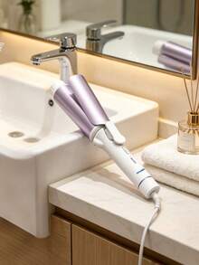 HYUNDAI 1.5 Inch Dual-Barrel Ceramic Curling Iron, 1.5 Inch Barrel Size For Soft Wavy Curls, Suitable For Medium To Long Hair - Mauve Purple - View 3
